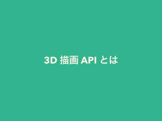 3D 描画 API とは
 