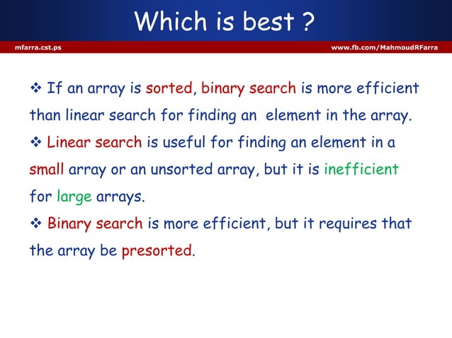 3 searching algorithms in Java | PPT
