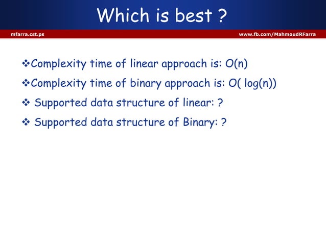 3 searching algorithms in Java | PPT