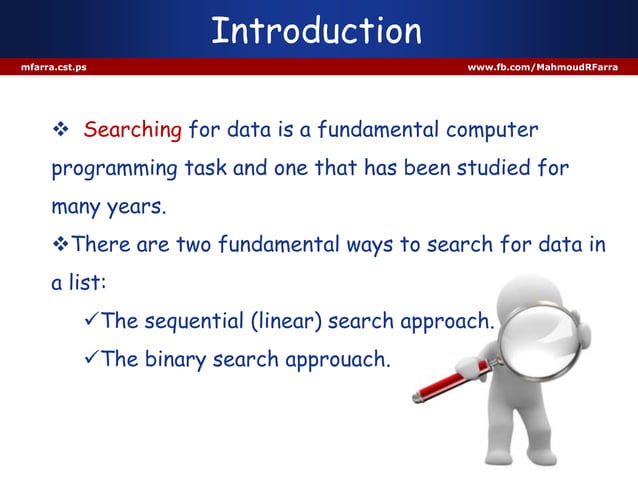 3 searching algorithms in Java | PPT