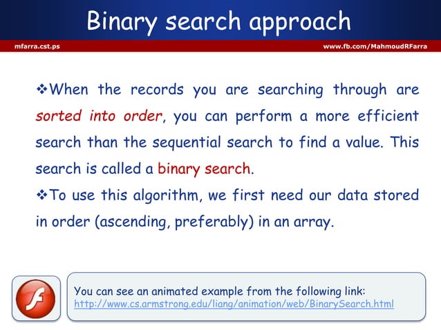 3 searching algorithms in Java | PPT