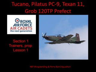 Tucano, Pilatus PC-9, Texan 11,
Grob 120TP Prefect
Section 1
Trainers, prop
Lesson 1
487 (Kingstanding & Perry Barr) Squadron
 