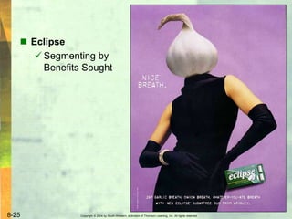 Copyright © 2004 by South-Western, a division of Thomson Learning, Inc. All rights reserved.8-25
 Eclipse
 Segmenting by
Benefits Sought
 