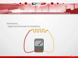 
Ohmímetro...
...ligado aos terminais da resistência.
 