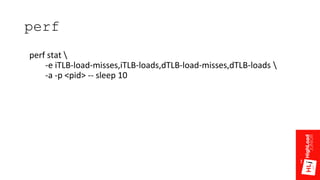 perf stat 
-e iTLB-load-misses,iTLB-loads,dTLB-load-misses,dTLB-loads 
-a -p <pid> -- sleep 10
perf
 