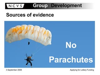 Sources of evidence No Parachutes 