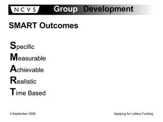 S pecific M easurable A chievable R ealistic T ime Based SMART Outcomes 
