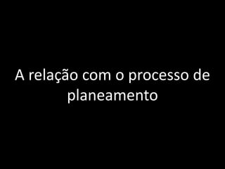 A relação com o processo de planeamento
