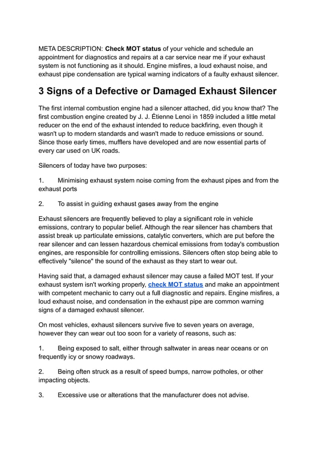 3 Signs of a Defective or Damaged Exhaust Silencer.pdf