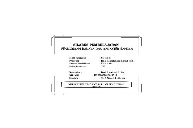Silabus sosiologi sma