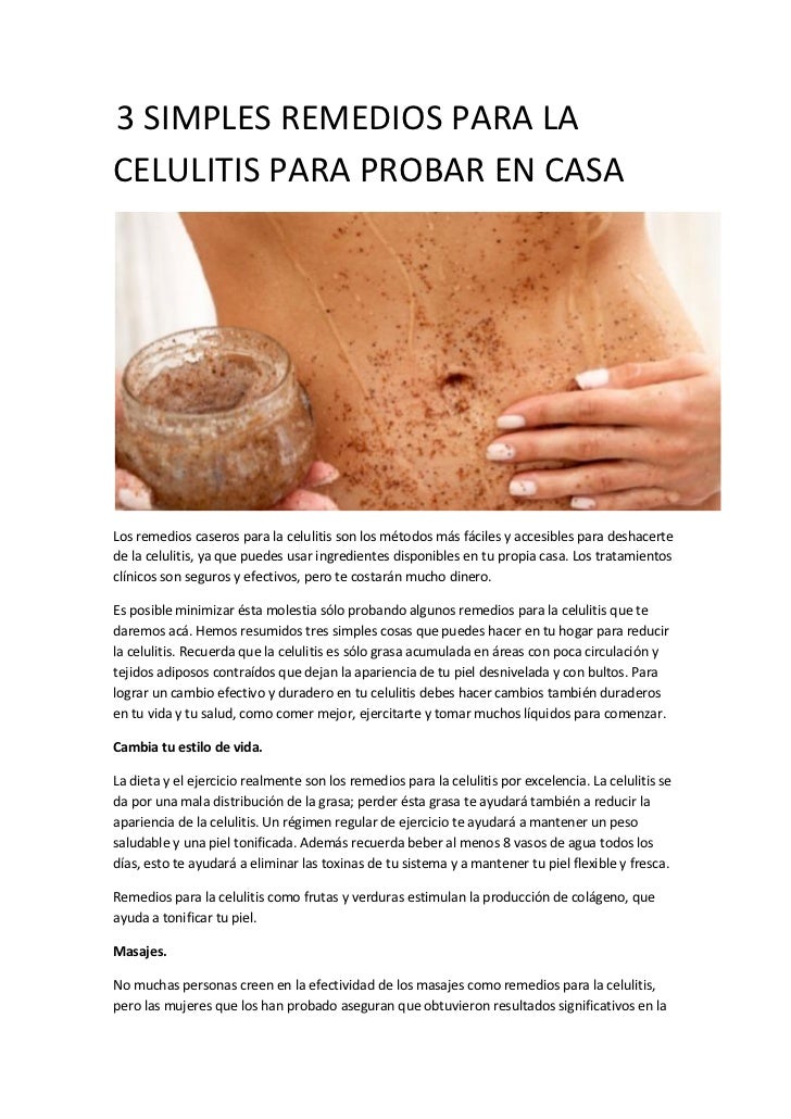 3 simples remedios para la celulitis para probar en casa