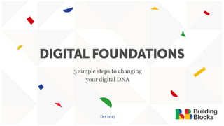 3 simple steps to changing
your digital DNA
Oct 2015
 