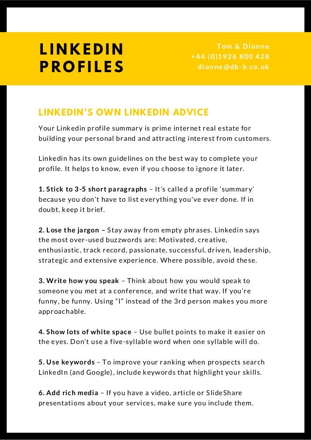 11 your linkedin profile summary is prime internet real estate
