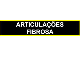 ARTICULAÇÕES
FIBROSA
 