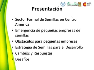 Seguridad Semillera para la Seguridad Alimentaria, Por Allan Hruska