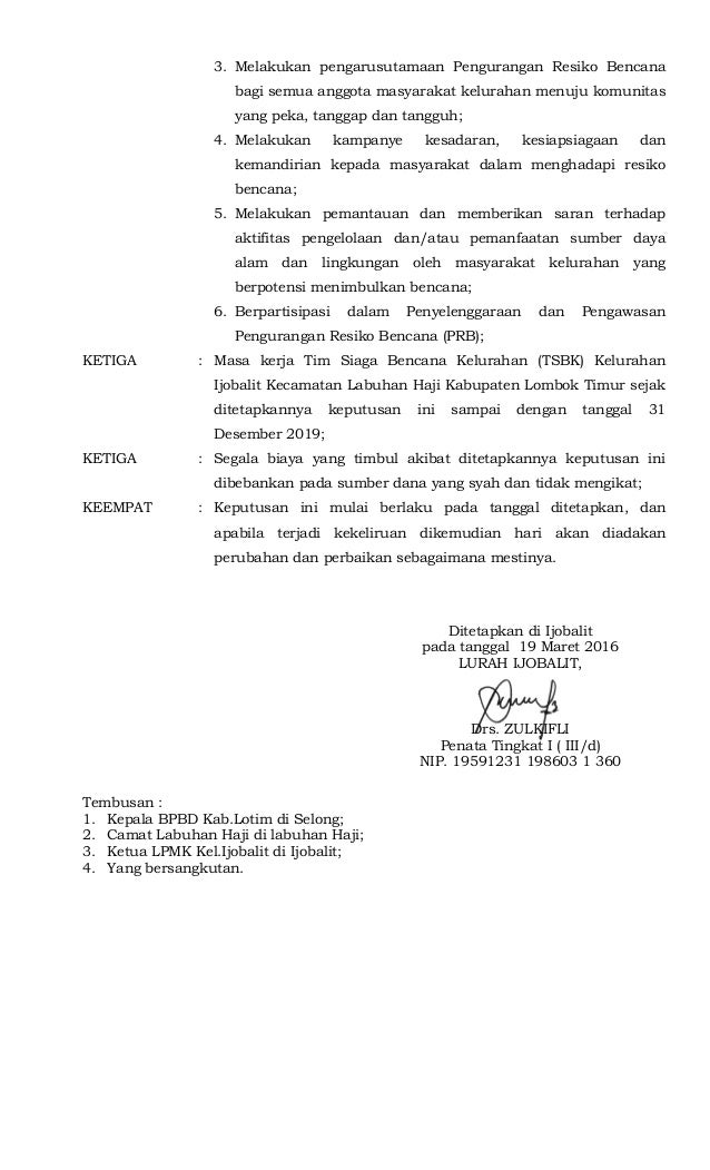 3 sk. pembentukan tim siaga bencana