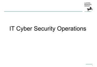 1
IT Cyber Security Operations
 