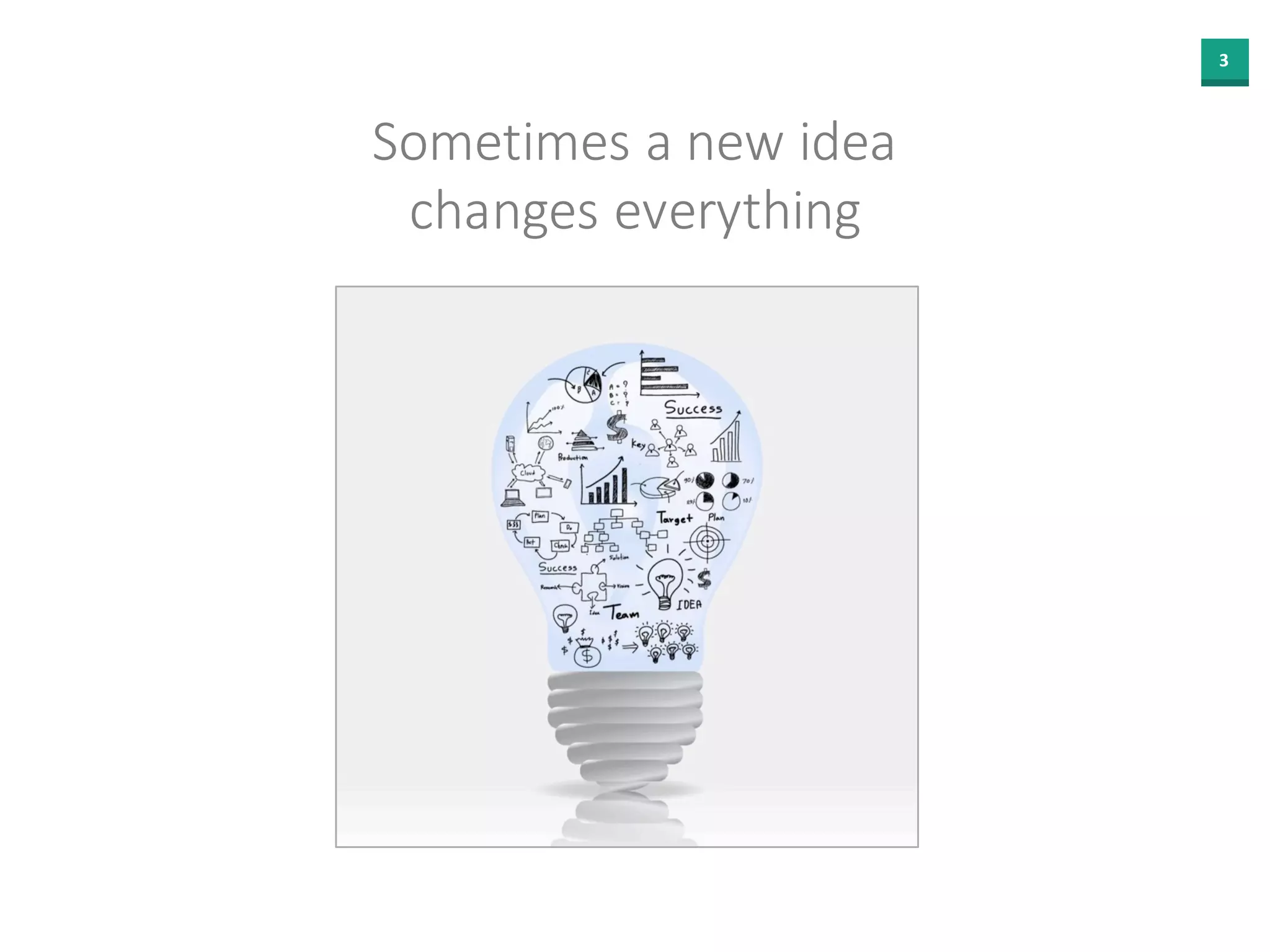 3
Sometimes a new idea
changes everything
 
