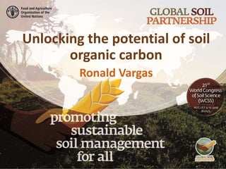 Unlocking the potential of soil
organic carbon
Ronald Vargas
 