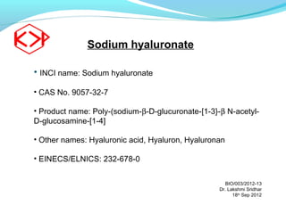 3 sodium hyaluronate pharma | PPT