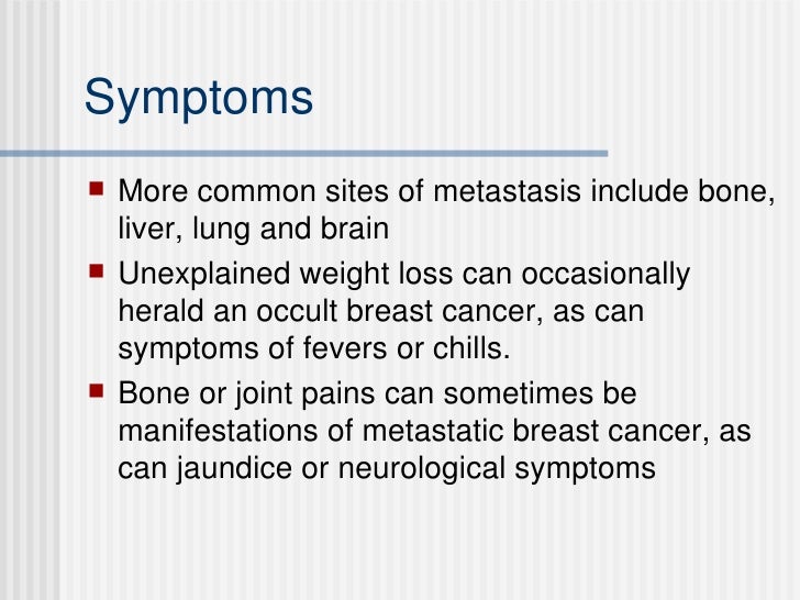 Metastatic Breast Cancer Weight Loss