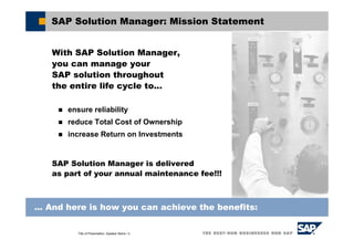 SAP - SOLUTION MANAGER | PDF