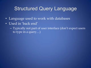 3 sql overview | PPTX