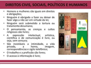 Sociologia - direitos civis, sociais, políticos e humanos | PDF