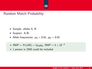 Suspect Samples Statistics Statistical approaches for the interpretation of DNA evidence | PDF