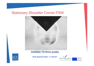 Stationary Shoulder Corner FSW
AA6082-T6 6mm probe
NLM Japanese Patent : 11-320128
 