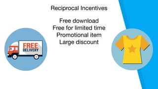 Free download

Free for limited time

Promotional item

Large discount
Reciprocal Incentives
 