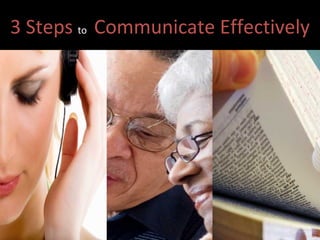 3 Steps  to   Communicate Effectively 