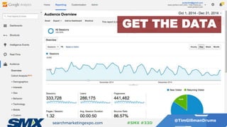 searchmarketingexpo.com
@TimGillmanDrums
#SMX #33D
GET THE DATA
 