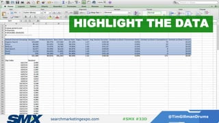 searchmarketingexpo.com
@TimGillmanDrums
#SMX #33D
HIGHLIGHT THE DATA
 