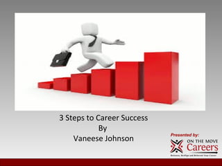 Presented by:
3 Steps to Career Success
By
Vaneese Johnson
 