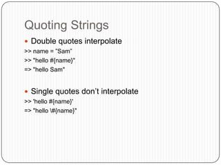 Ruby Strings & Symbols | PPTX