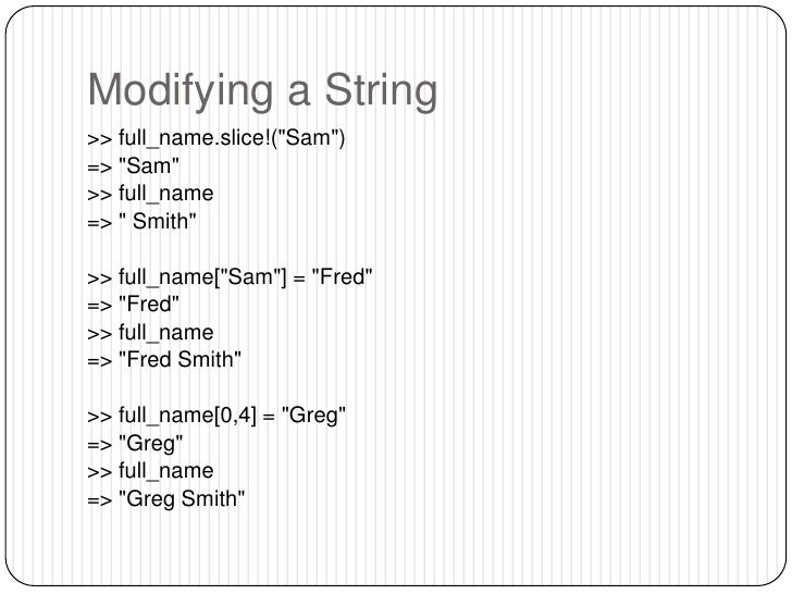Ruby Strings & Symbols