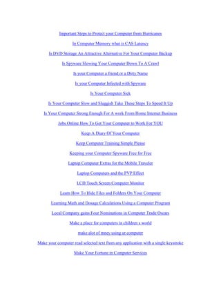 3 summer computer tips