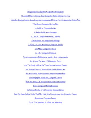 3 summer computer tips