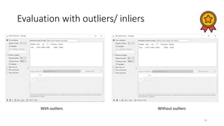 Evaluation with outliers/ inliers
20
With outliers Without outliers
 