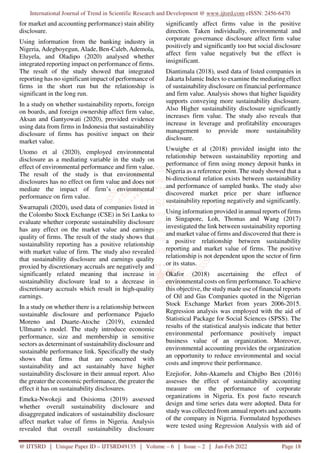 Sustainability Environmental Disclosure and Financial Performance of ...