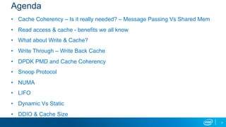 3
Agenda
•  Cache Coherency – Is it really needed? – Message Passing Vs Shared Mem
•  Read access & cache - benefits we al...