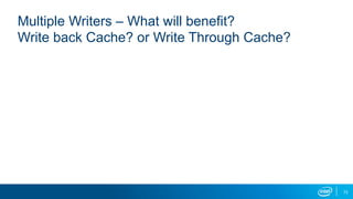 72
Multiple Writers – What will benefit?
Write back Cache? or Write Through Cache?
 
