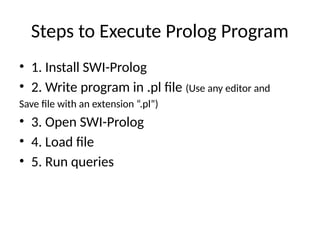 Prolog File Format SWI Prolog-programming in logic Explanation | PPTX