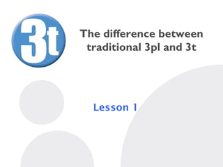 The difference between
 traditional 3pl and 3t




  Lesson 1
 