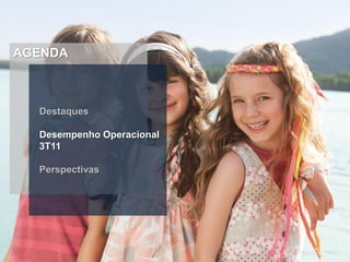 AGENDA



  Destaques

  Desempenho Operacional
  3T11

  Perspectivas
 