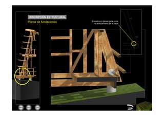 DESCRIPCIÓN ESTRUCTURAL
        Planta de fundaciones      Encastre en tijerasl para evitar
                                     el deslizamiento de la pieza




Menú   inicio   salir                                                 Volver
 