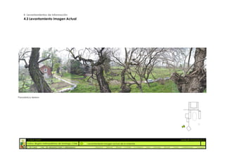 4. Levantamientos de información
    4.3 Levantamiento Imagen Actual




Panorámica terreno




       :: CASA FONTT                                                                                                                                          ::ANÁLISIS PATOLÓGICO
       Colina, Región metropolitana de Santiago, Chile    Levantamiento Imagen actual de la vivienda
       U. DE CHILE   _ FAC. DE ARQUITECTURA Y URBANISMO        _Alquinta   _Belmar   _Brady   _Castillo   _Contreras   _Jara   _Morales   _Rossel   _Torres    _Valderrama   _Venegas
 