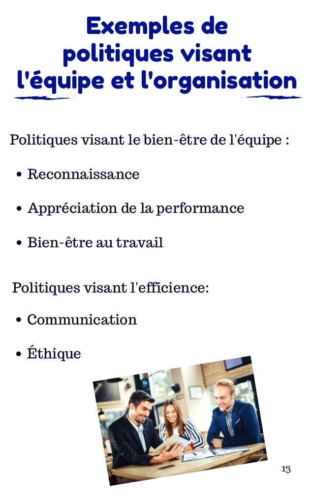 Exemple de politique de rencontres en milieu de travail