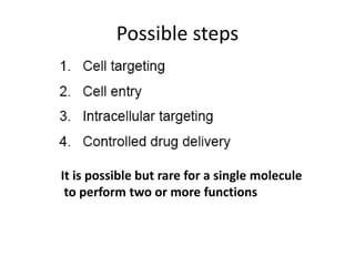 Possible steps
It is possible but rare for a single molecule
to perform two or more functions
 